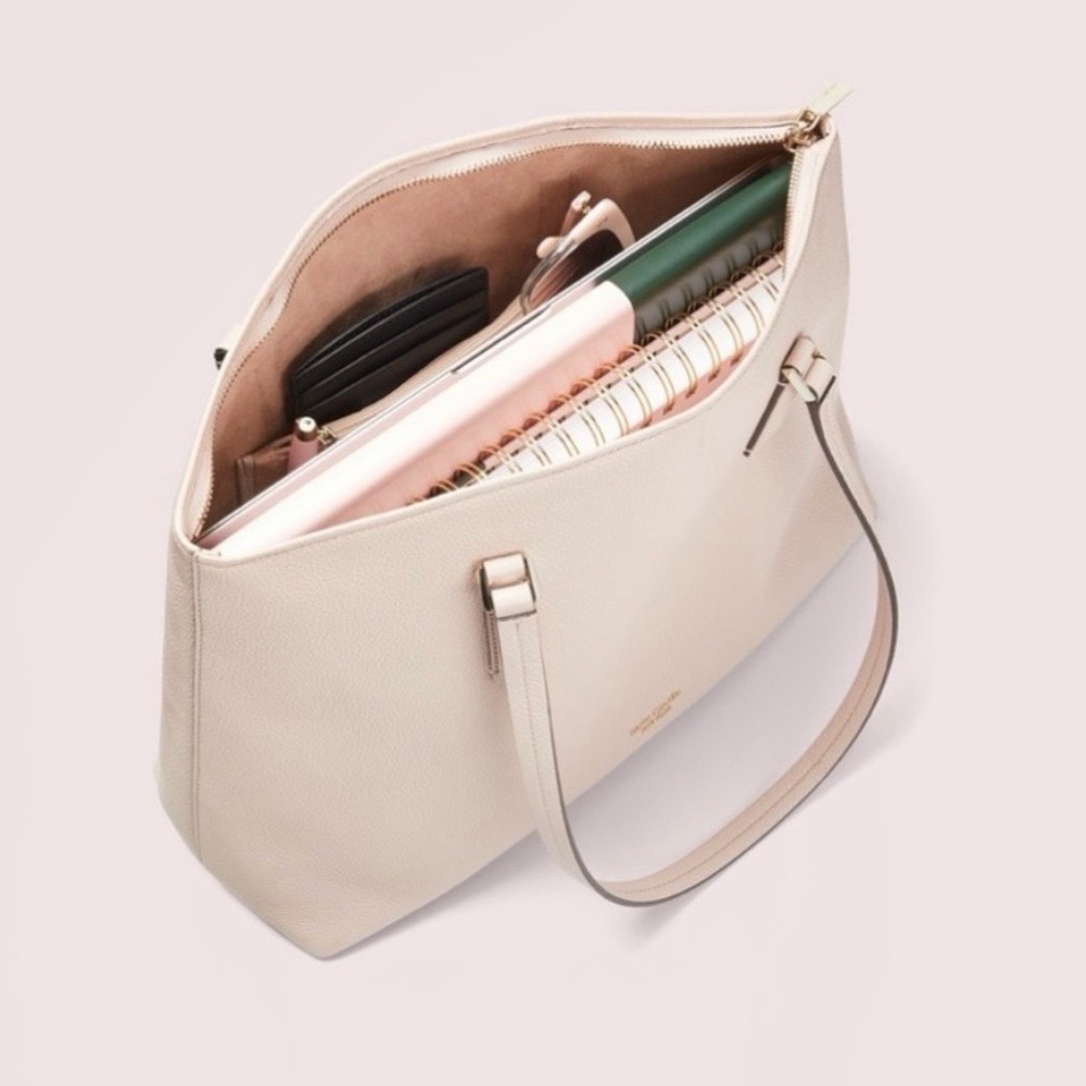Kate Spade Abbott Palevellum Large Tote and Wallet - Picture 2 of 16